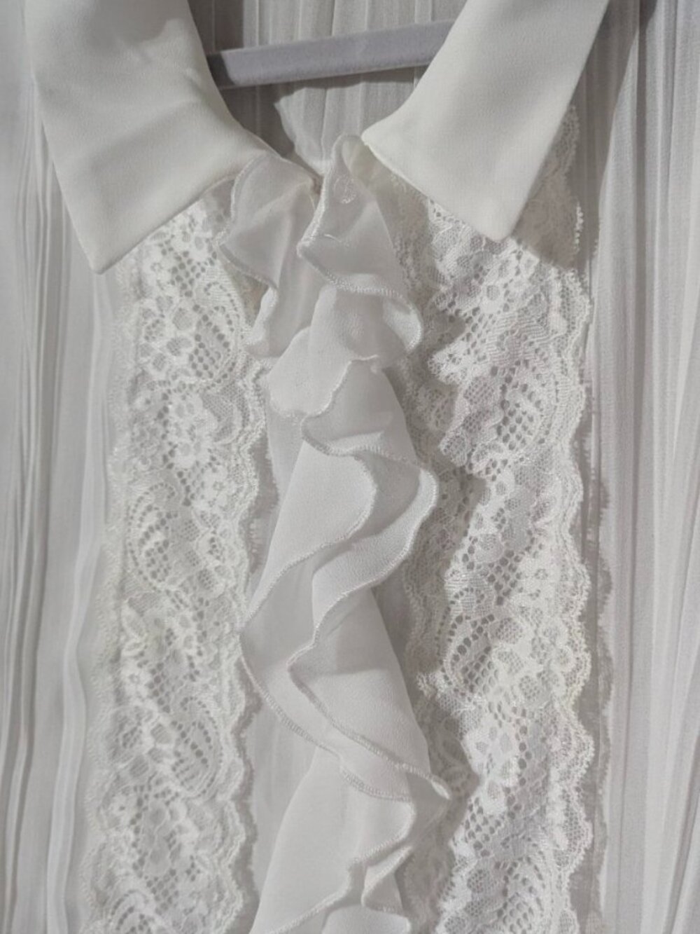 Free  People sheer white long sleeve blouse XL
